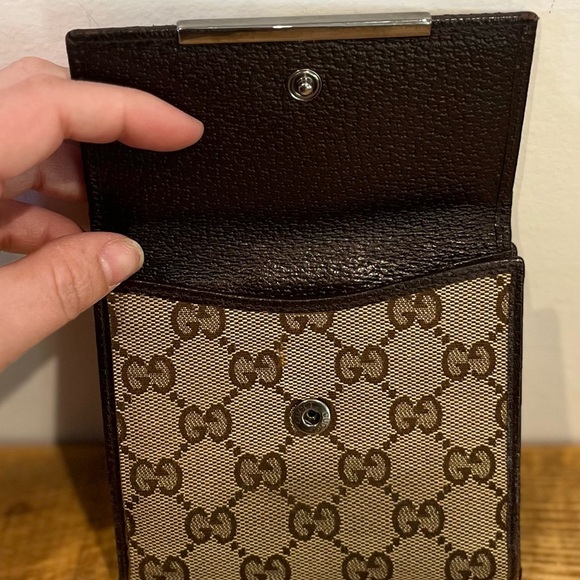 GUCCI Authentic‎ monogram compact wallet bifold with coin pouch EUC - Picture 15 of 16
